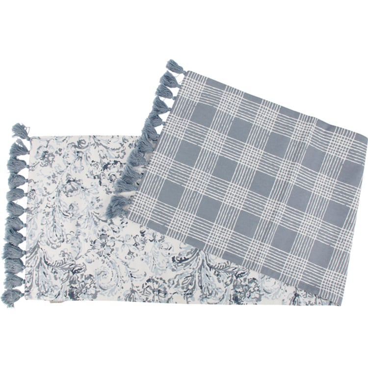 Primitives By Kathy Indigo Blue Floral Table Runner