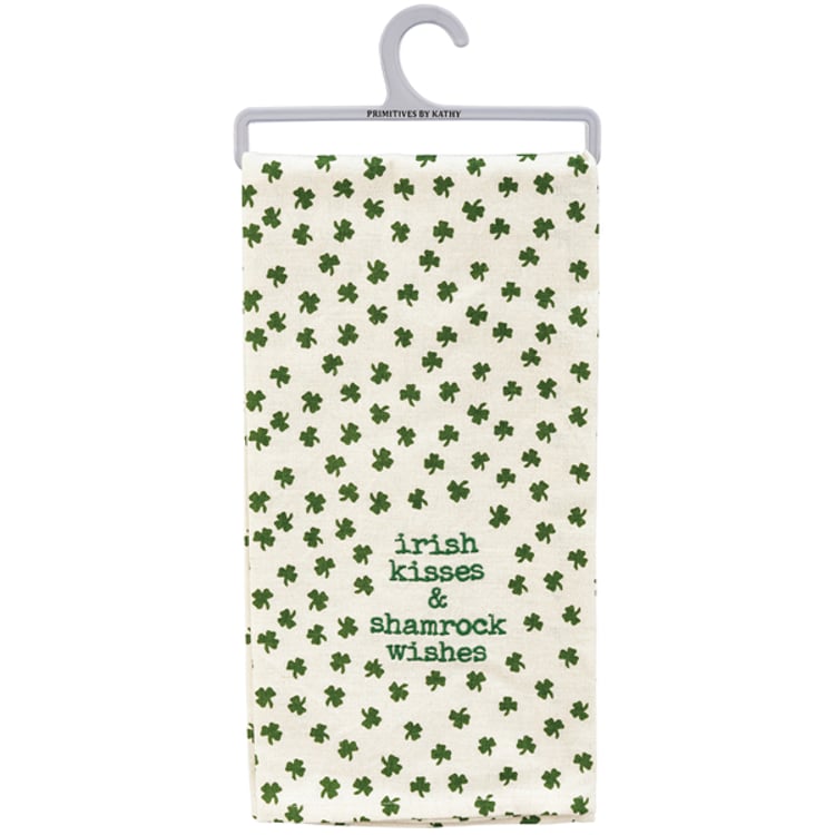 Primitives By Kathy Irish Kisses & Shamrock Wishes Kitchen Towel