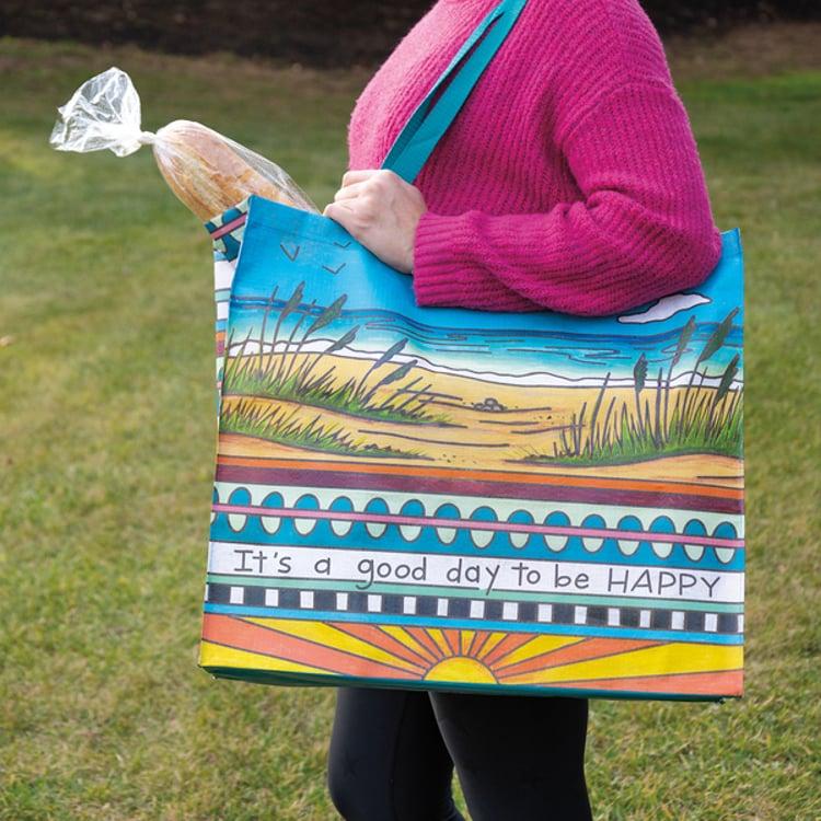Primitives By Kathy It's A Good Day To Be Happy Shopping Tote