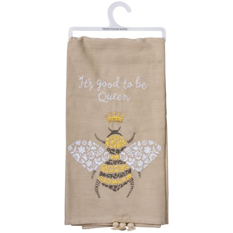 primitives by kathy It's Good To Be Queen Bee Kitchen Towel