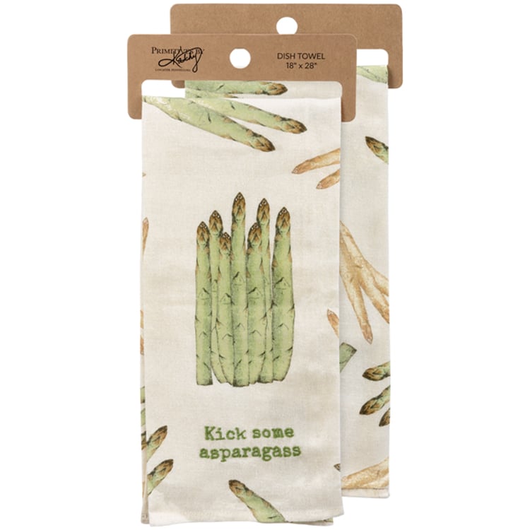 primitives by kathy Kick Some Asparagass Kitchen Towel