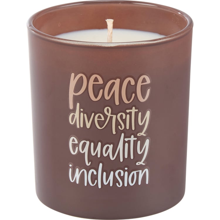 primitives by kathy Kindness Peace Diversity Candle