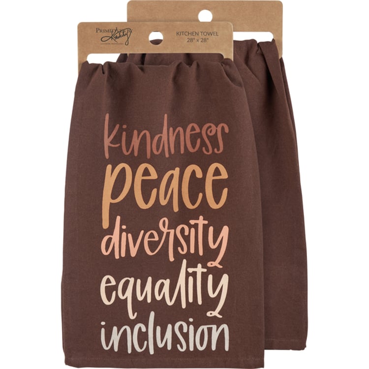 primitives by kathy Kindness Peace Diversity Kitchen Towel