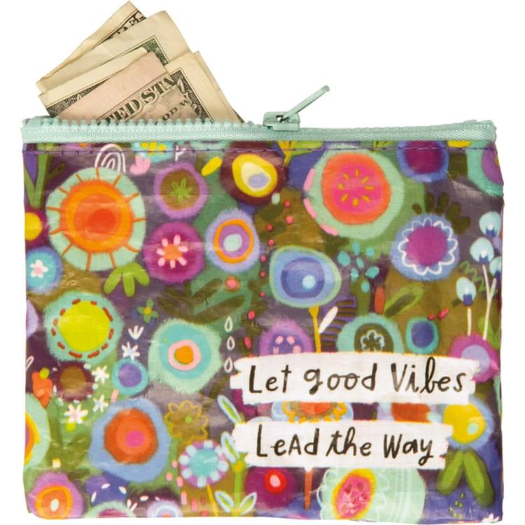 primitives by kathy Let Good Vibes Lead The Way Zipper Wallet
