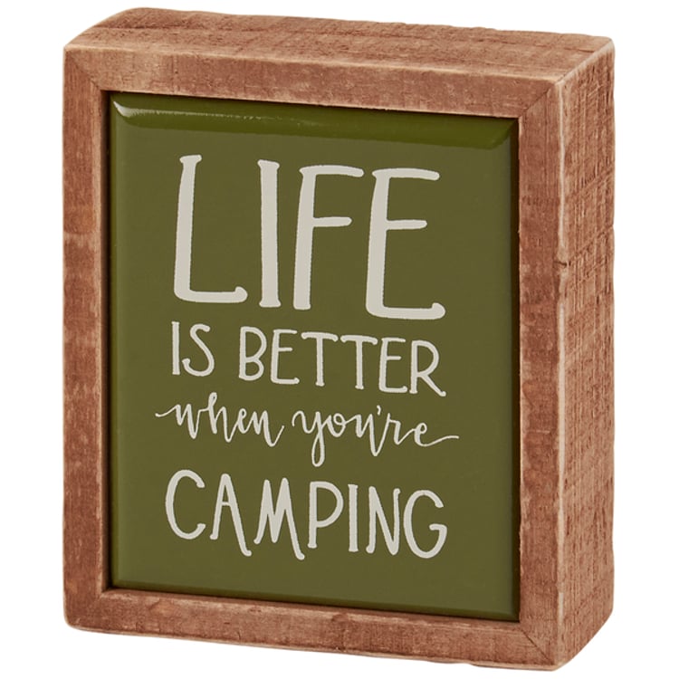 primitives by kathy Life Is Better Camping Box Sign Mini