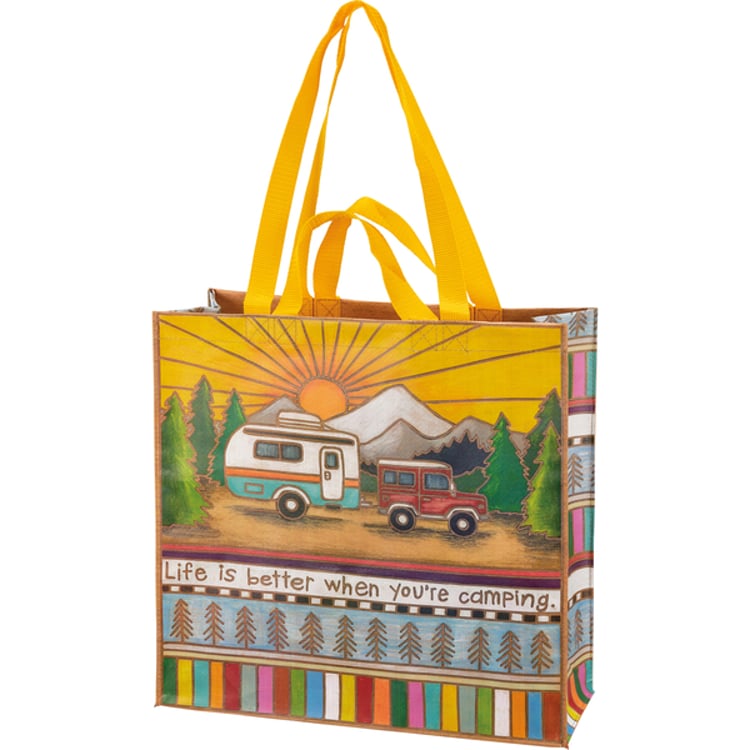 primitives by kathy Life Is Better When You're Camping Market Tote