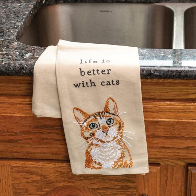 Primitives By Kathy Life Is Better With Cats Kitchen Towel