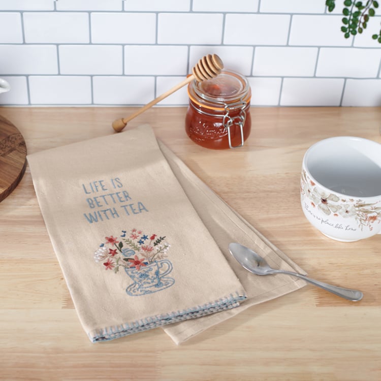 Primitives By Kathy Life Is Better With Tea Kitchen Towel