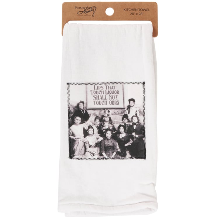 primitives by kathy Lips That Touch Liquor Kitchen Towel