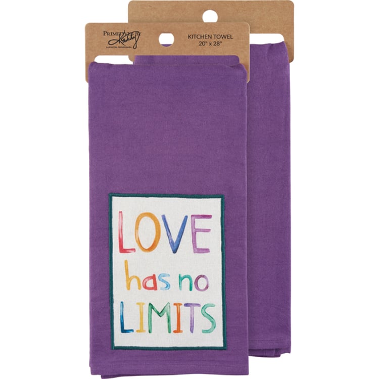 primitives by kathy Love Has No Limits Kitchen Towel