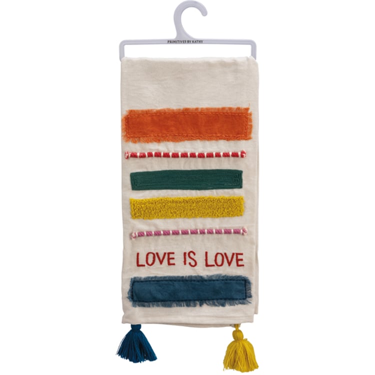 primitives by kathy Love Is Love Stripes Kitchen Towel
