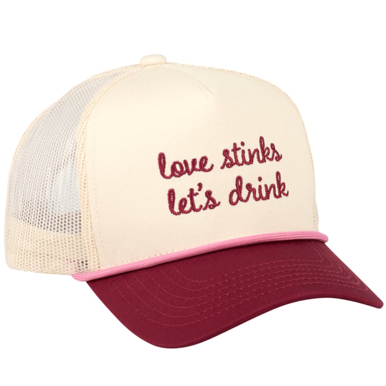 primitives by kathy Love Stinks Let's Drink Trucker Hat