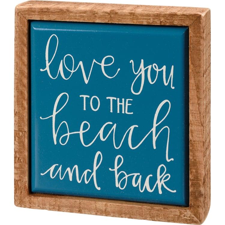 primitives by kathy Love You To The Beach And Back Box Sign Mini
