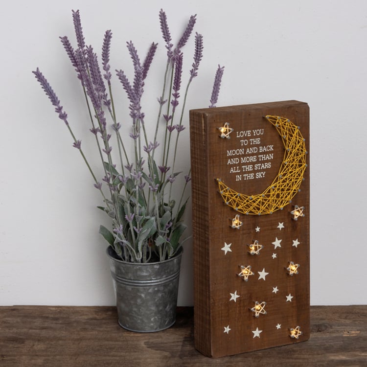 Primitives By Kathy Love You To The Moon And Back Lighted String Art