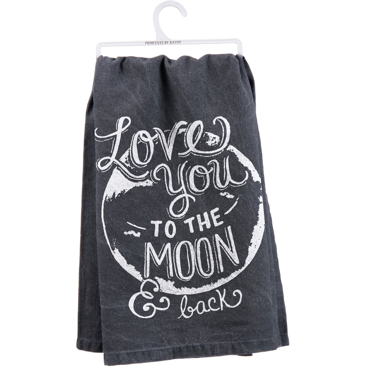 primitives by kathy Love You To The Moon & Back Kitchen Towel
