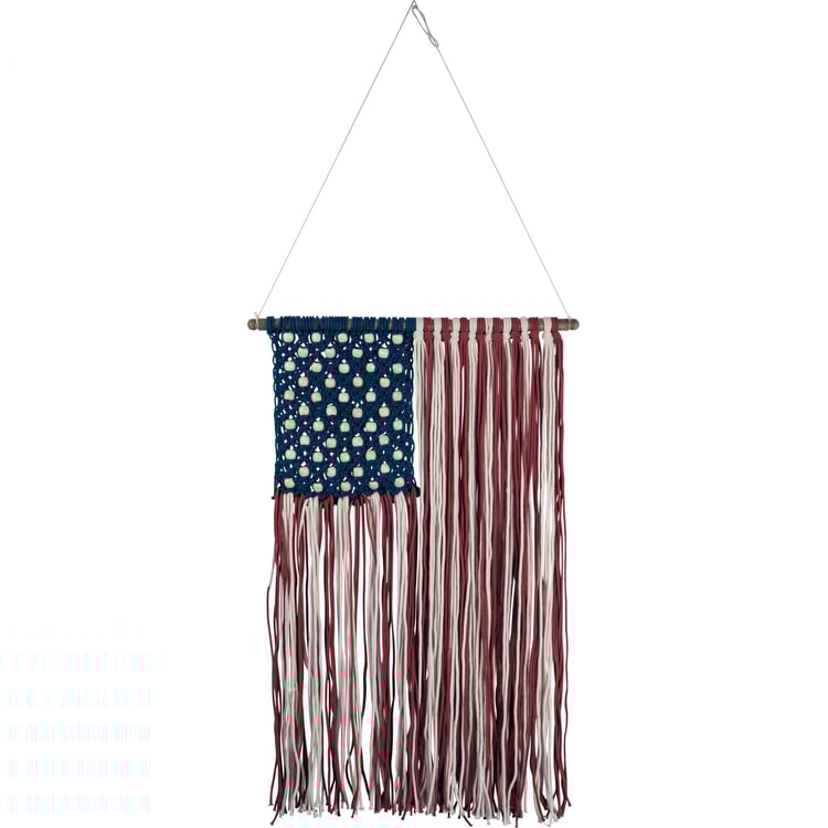 primitives by kathy Macrame American Flag Wall Hanging