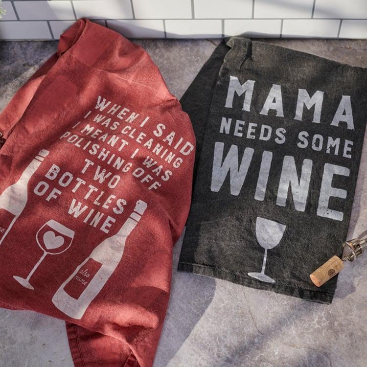 Primitives By Kathy Mama Needs Some Wine Rustic Kitchen Towel