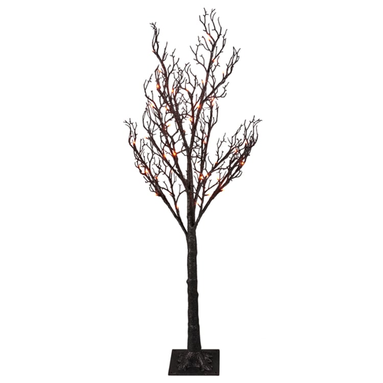 Primitives By Kathy Medium Lighted Black Glitter Tree