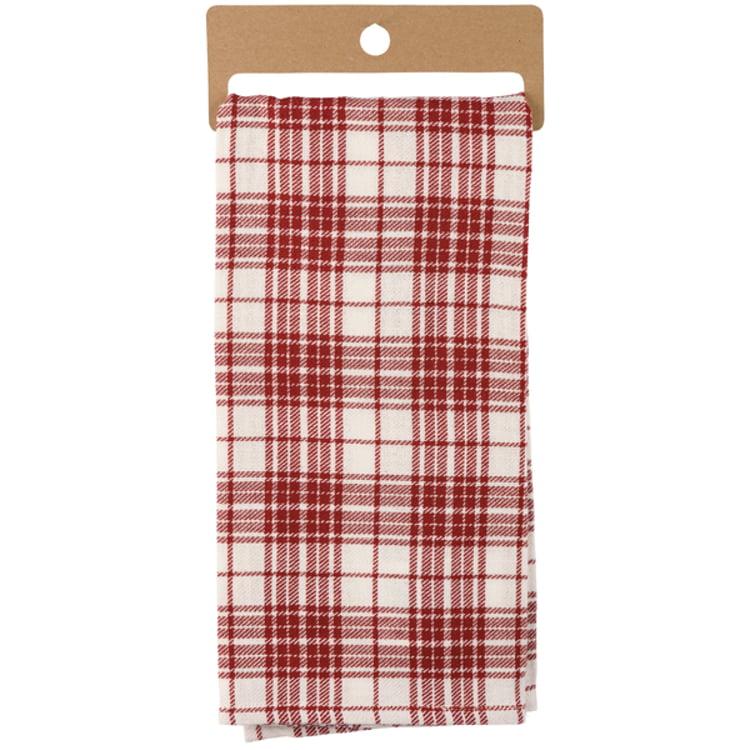 Primitives By Kathy Merry Christmas Red Plaid Kitchen Towel