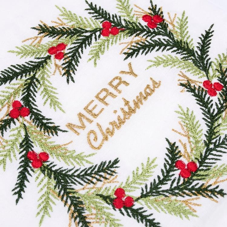 Primitives By Kathy Merry Christmas Wreath Kitchen Towel