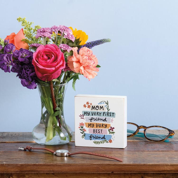 Primitives By Kathy Mom My First Friend My Best Friend Block Sign