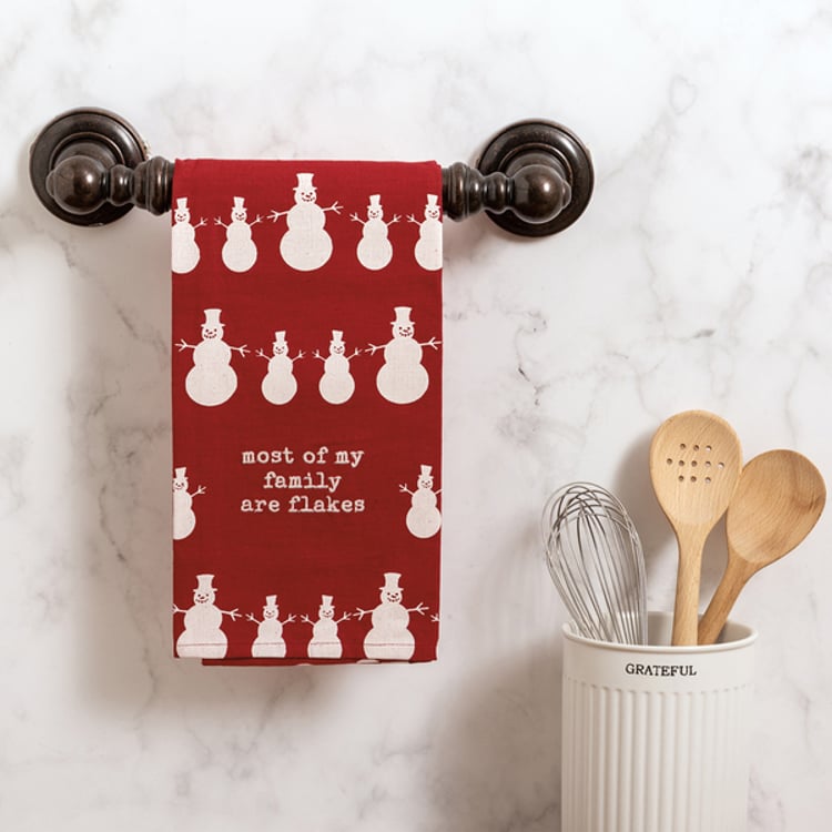 Primitives By Kathy Most Of My Family Are Flakes Kitchen Towel