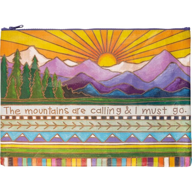 Primitives By Kathy Mountains Are Calling I Must Go Zipper Folder