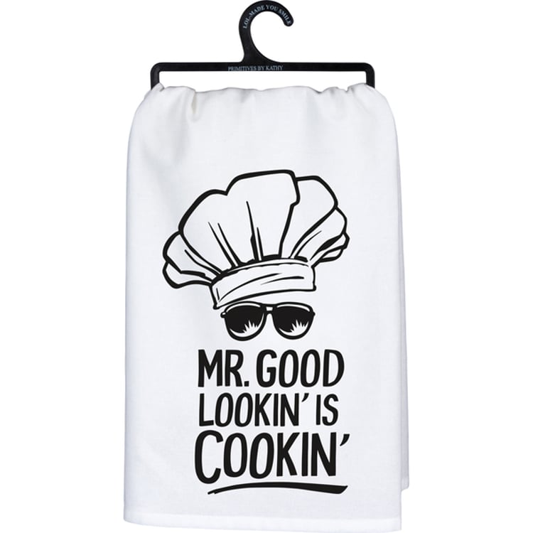 primitives by kathy Mr Good Lookin' Is Cookin' Kitchen Towel