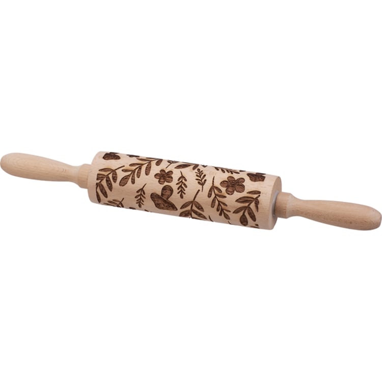 Primitives By Kathy Mushrooms Small Embossing Rolling Pin