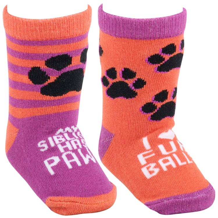 Primitives By Kathy My Sibling Has Paws Baby Sock Set