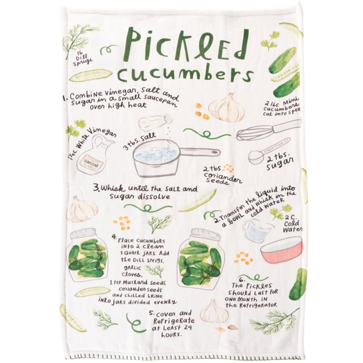Primitives By Kathy Pickled Cucumbers Recipe Kitchen Towel