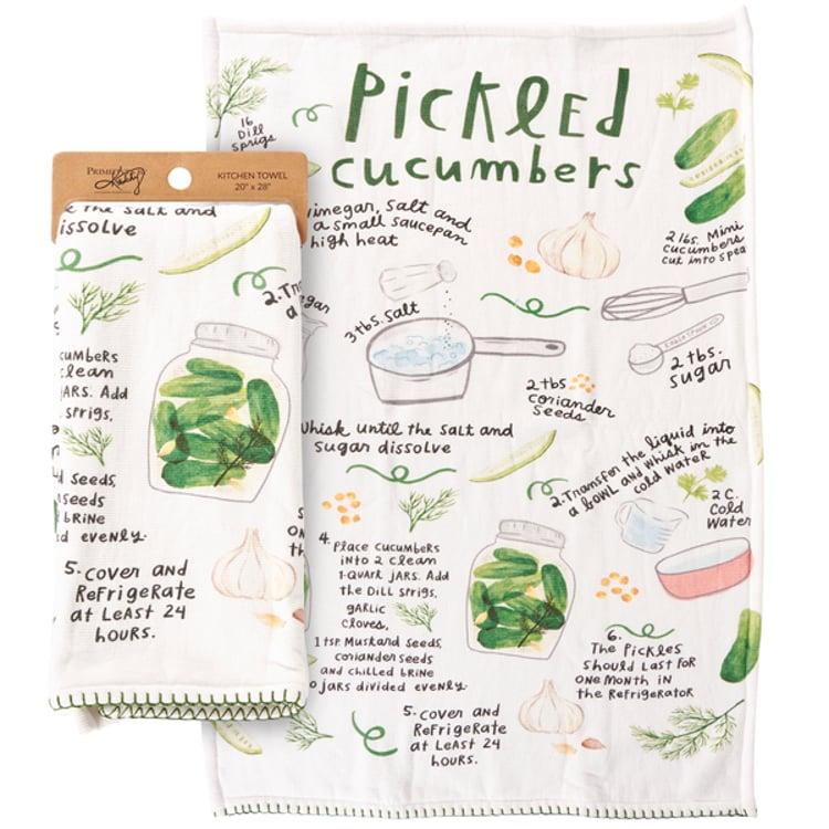 primitives by kathy Pickled Cucumbers Recipe Kitchen Towel