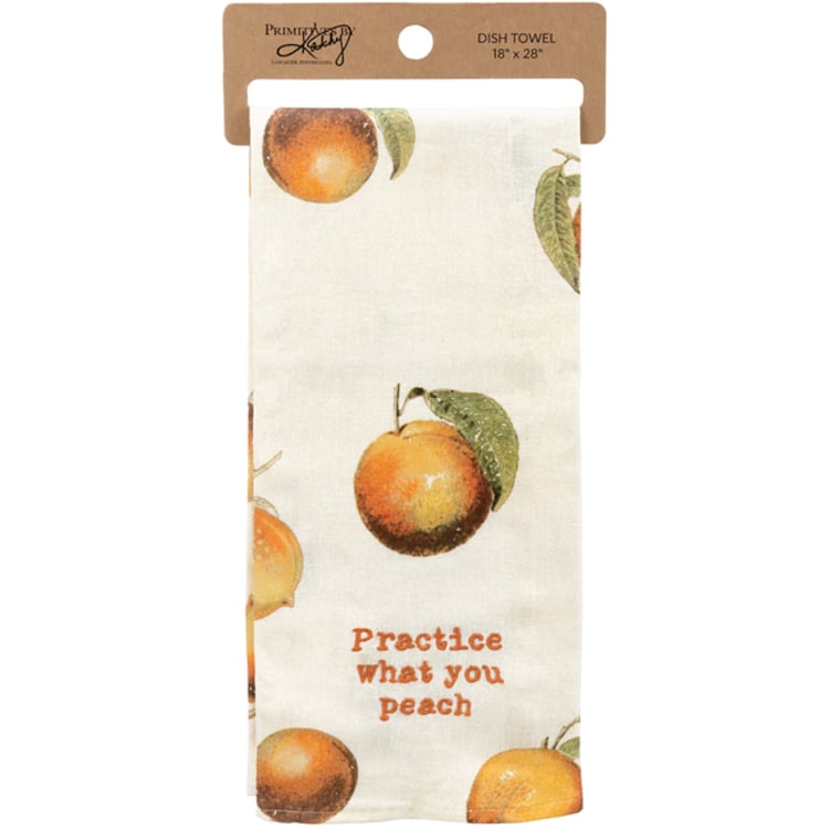 Primitives By Kathy Practice What You Peach Kitchen Towel