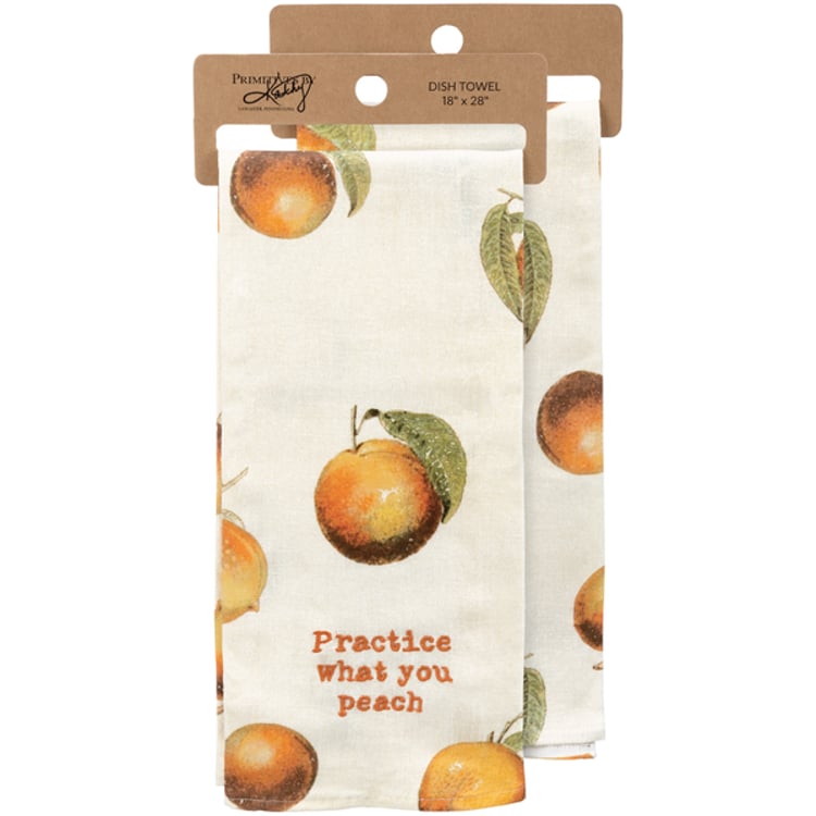 primitives by kathy Practice What You Peach Kitchen Towel
