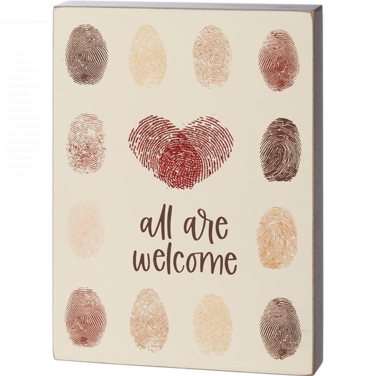 primitives by kathy All Are Welcome Block Sign