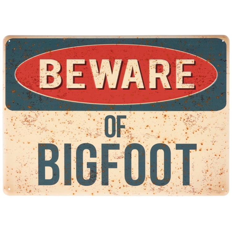 primitives by kathy Beware Of Bigfoot Wall Decor