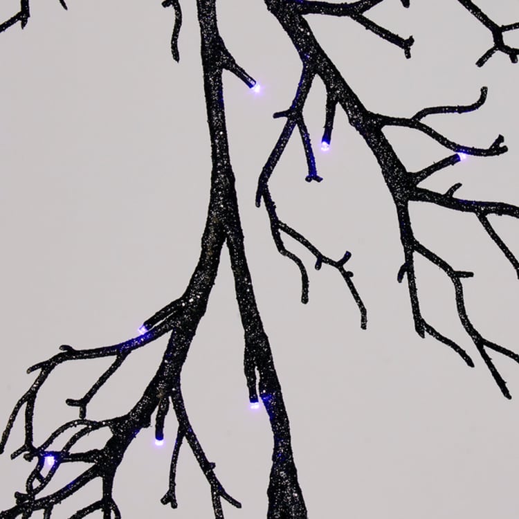 Primitives By Kathy Black Glitter Lighted Garland