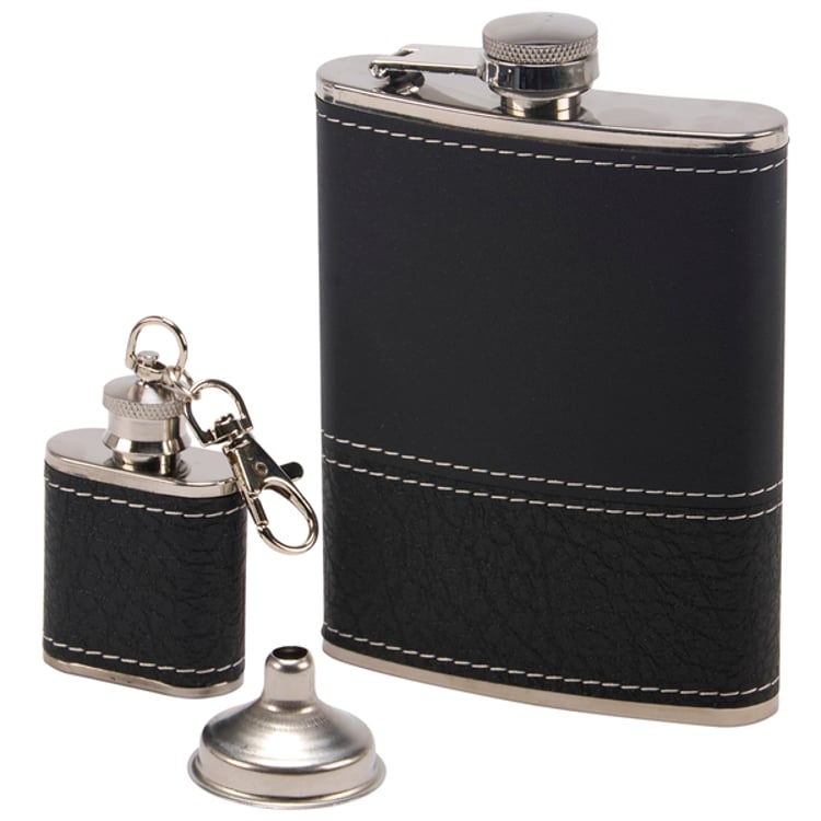 primitives by kathy Black Grained Flask Set