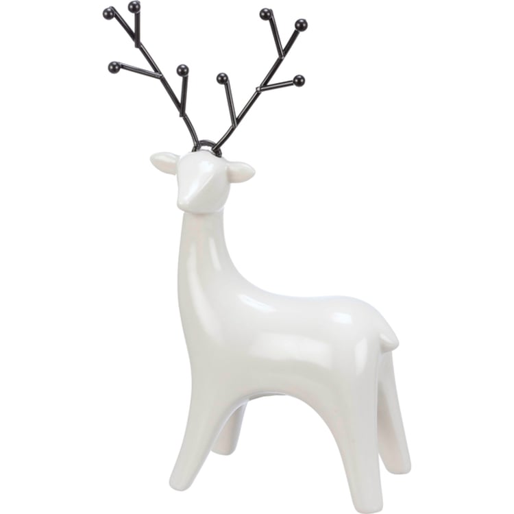 Primitives By Kathy Black & White Deer Figurine Set