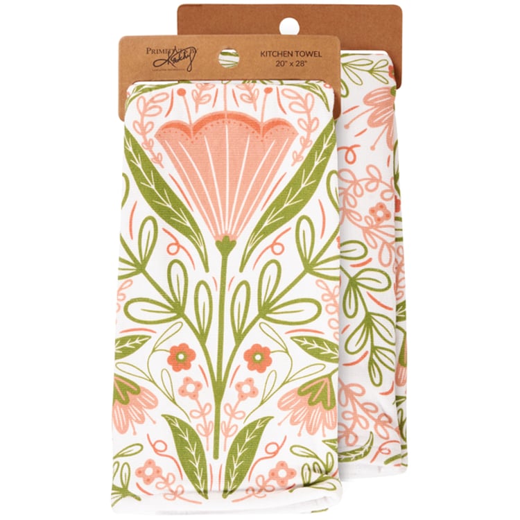 primitives by kathy Blossom Folk Art Kitchen Towel