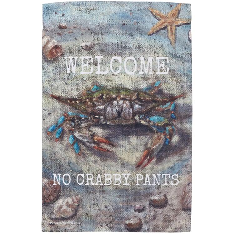 Primitives By Kathy Blue Crab Welcome Garden Flag