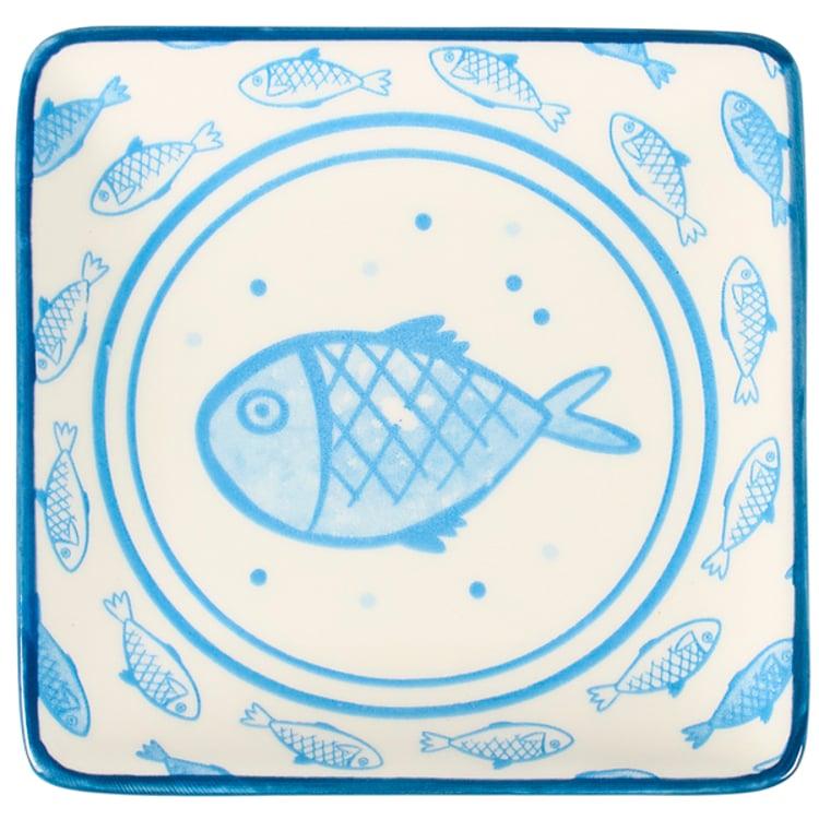 Primitives By Kathy Blue Fish Dessert Plate
