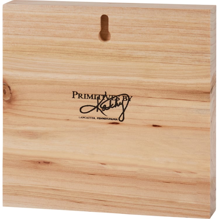 Primitives By Kathy Blue Floral Bike Block Sign