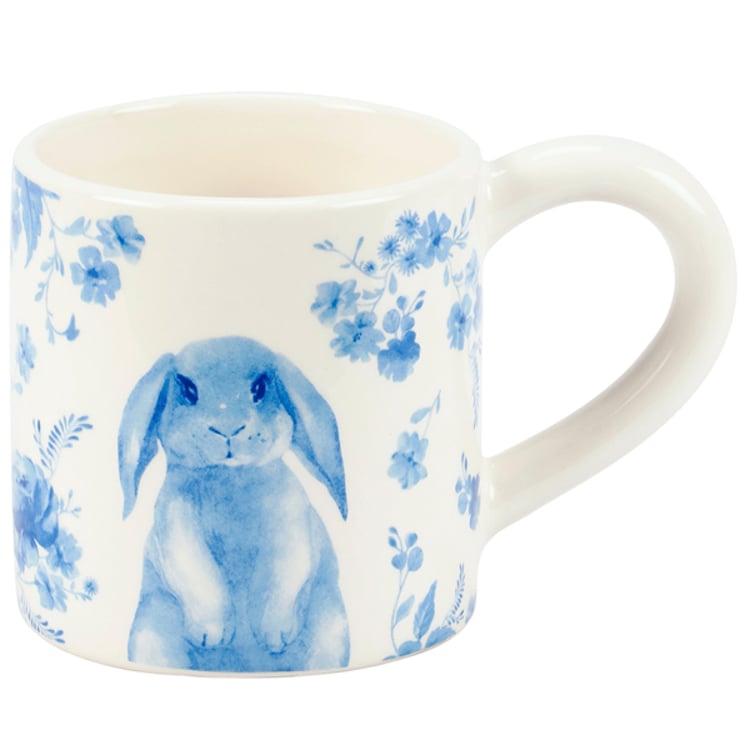 Primitives By Kathy Blue Floral Rabbit Mug