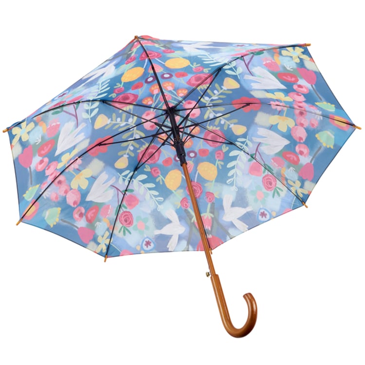 Primitives By Kathy Blue Floral Umbrella