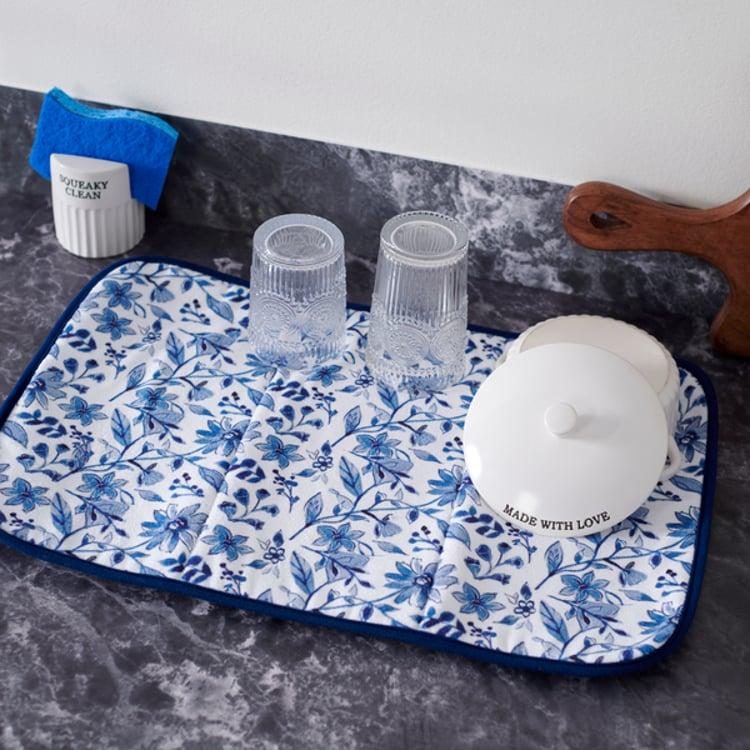 Primitives By Kathy Blue Florals Drying Mat