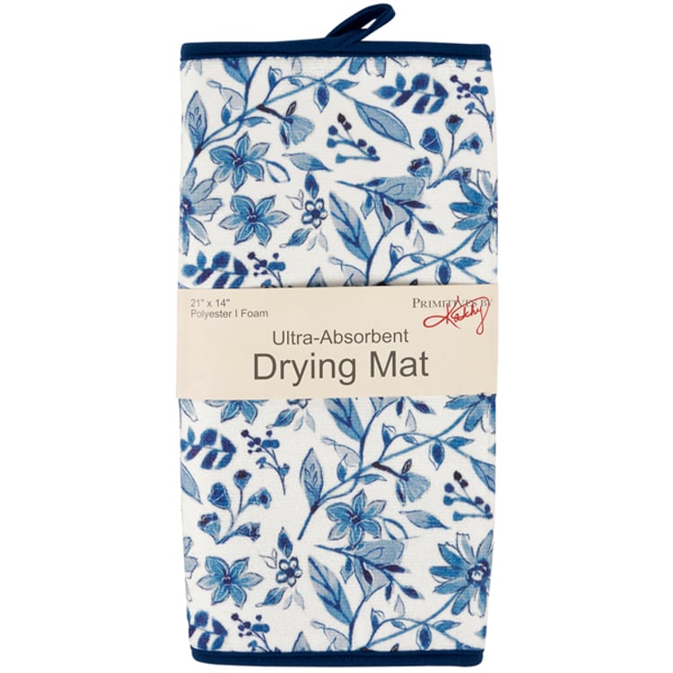 Primitives By Kathy Blue Florals Drying Mat