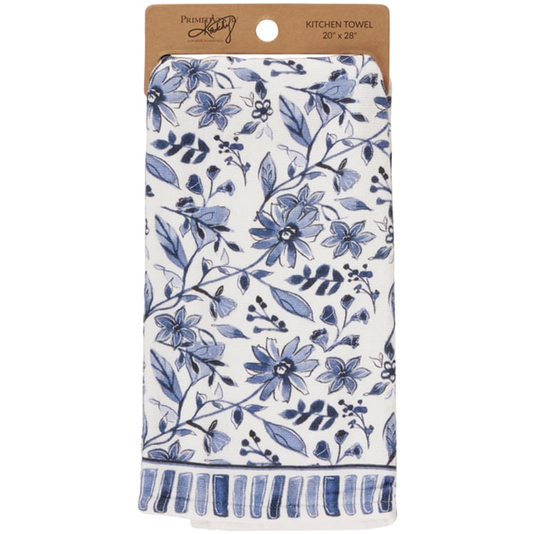 Primitives By Kathy Blue Florals Kitchen Towel