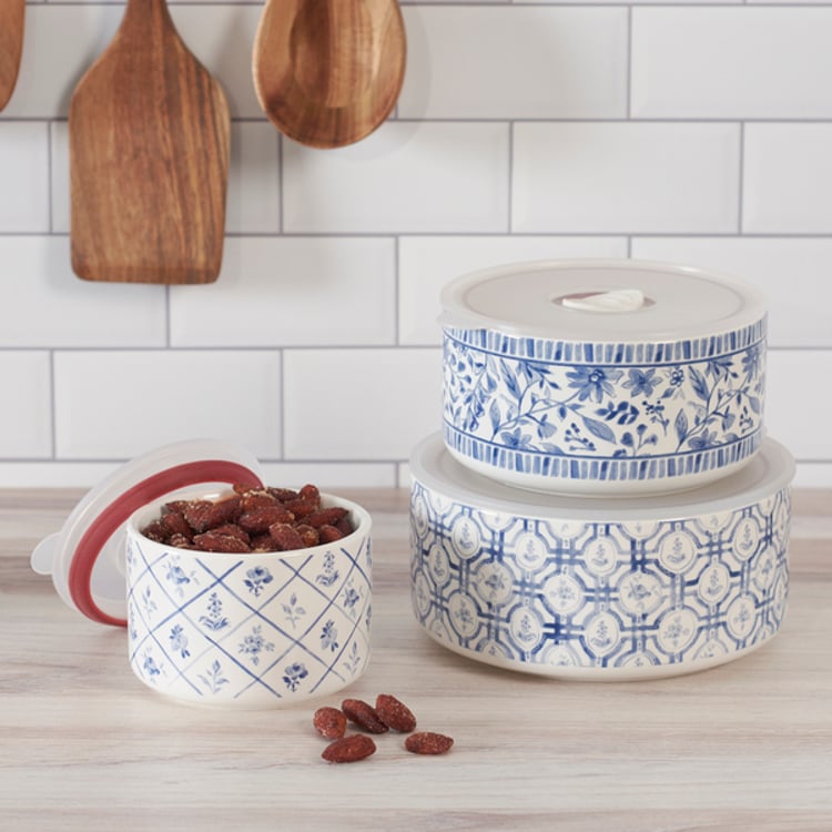 Primitives By Kathy Blue Florals Server Set