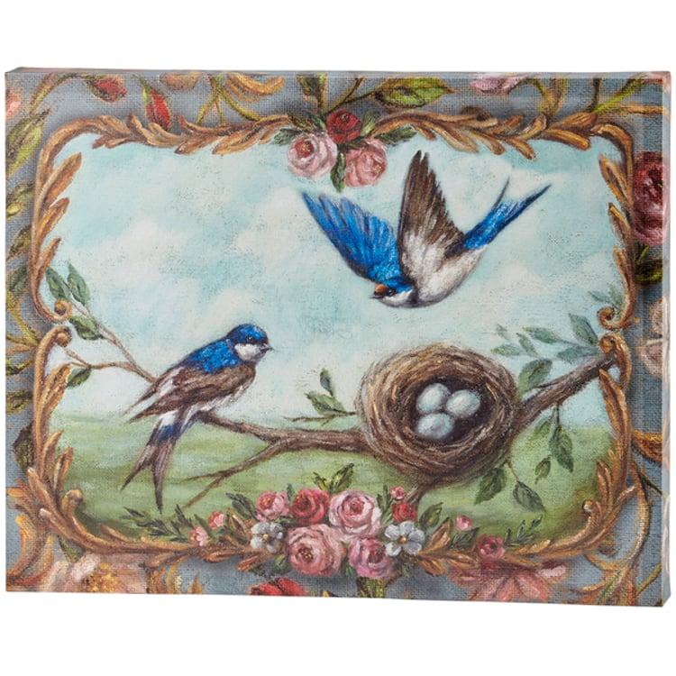 primitives by kathy Blue Swallow Canvas Wall Art